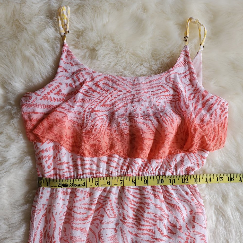 Sanctuary Coral Print High-Low Maxi Dress Size S - Picture 13 of 15